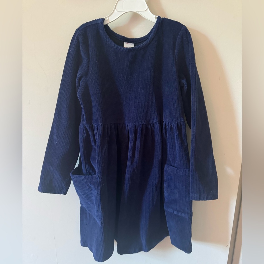 Blue corduroy girls dress